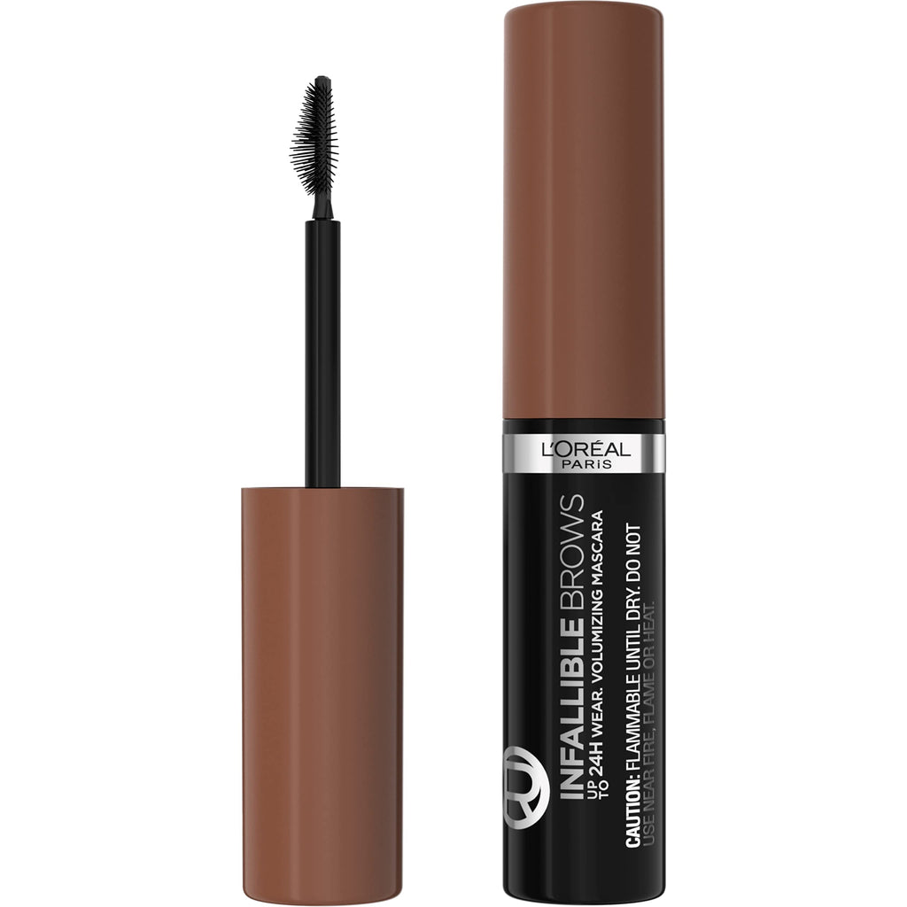 L'Oreal Paris Infallible Volumizing 24H Wear Brow Mascara Long Lasting Eyebrow Makeup for 2X Fuller Eyebrows 0.13 Fl Oz