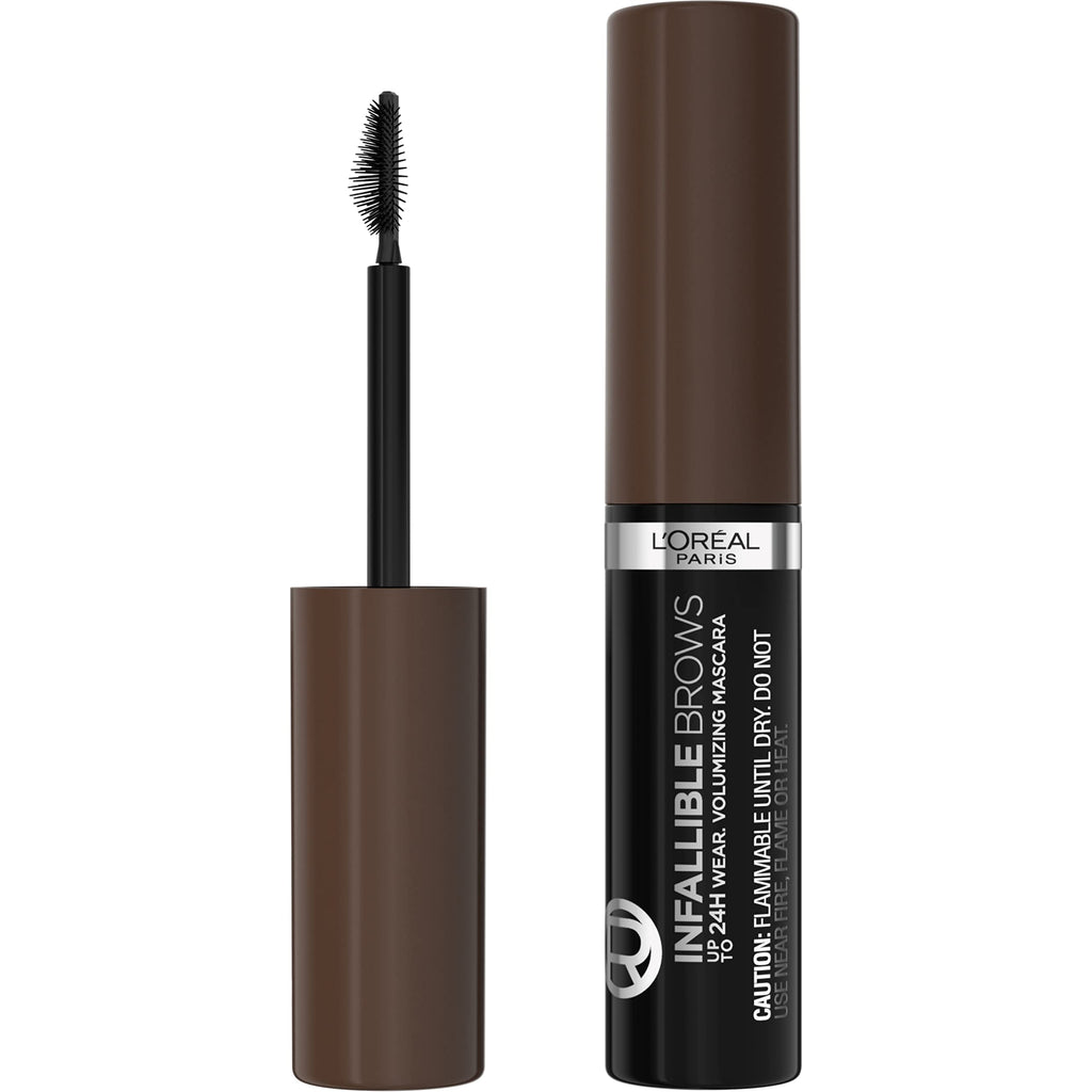 L'Oreal Paris Infallible Volumizing 24H Wear Brow Mascara Long Lasting Eyebrow Makeup for 2X Fuller Eyebrows 0.13 Fl Oz