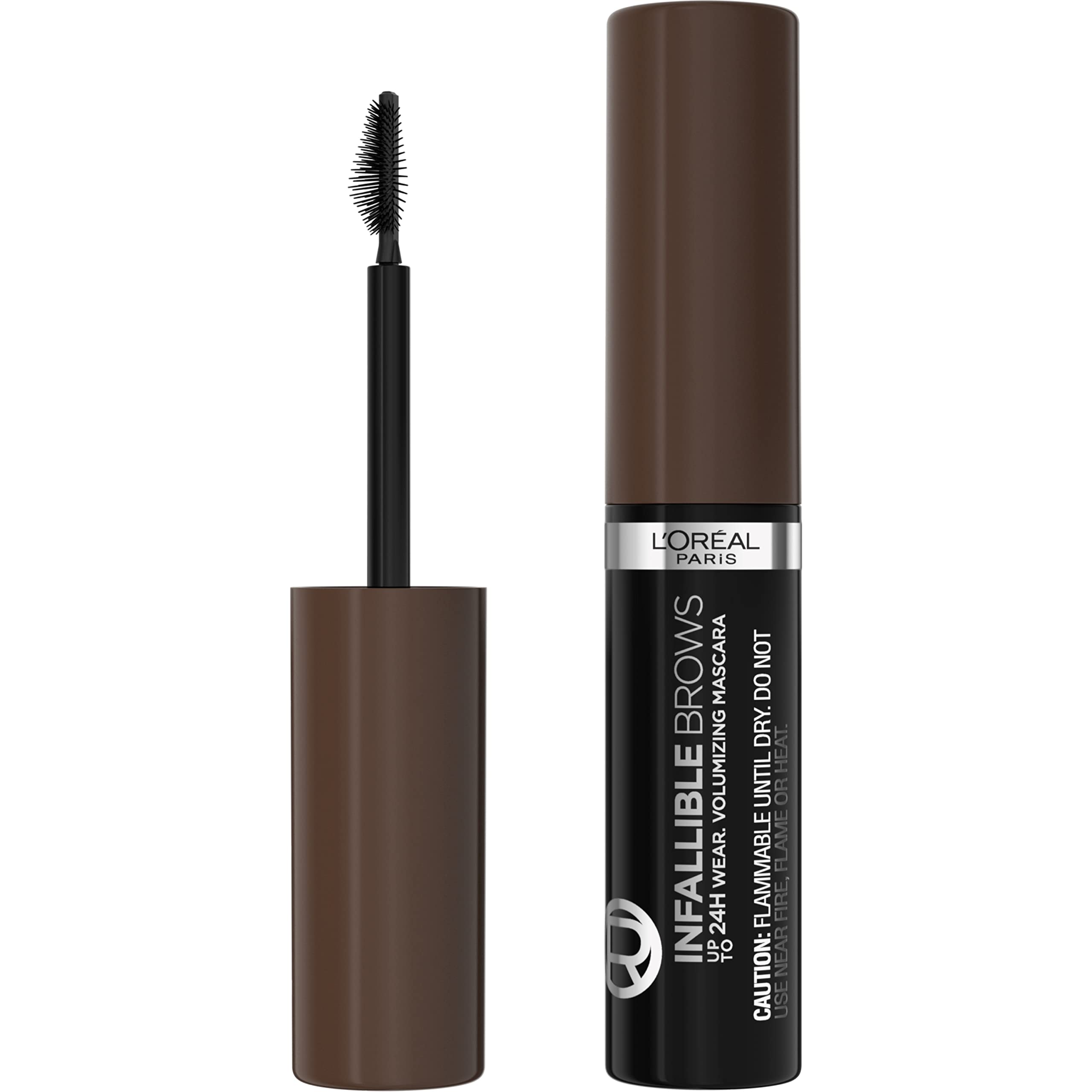 L'Oreal Paris Infallible Volumizing 24H Wear Brow Mascara Long Lasting Eyebrow Makeup for 2X Fuller Eyebrows 0.13 Fl Oz